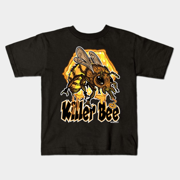 Killer Bee protecting Honeycomb Kids T-Shirt by eShirtLabs